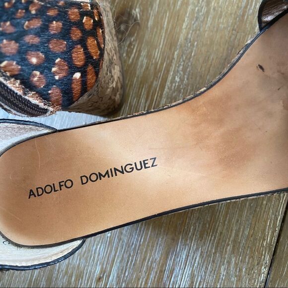 Adolfo Dominguez  hairy leather  wedges sandals 8 - Picture 3 of 7